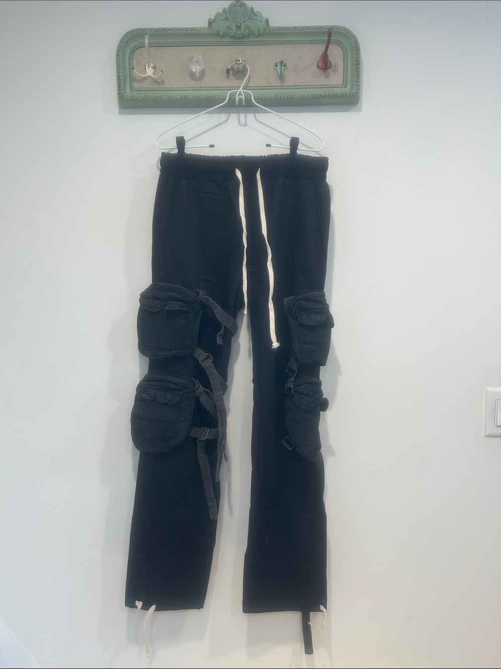 MNML Black double Cargo pockets baggy Pants Utility streetwear DK medium Women’s